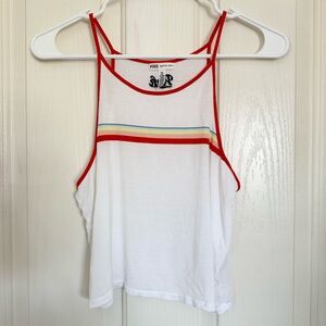 Victoria’s Secret PINK White Rainbow Tank Top
